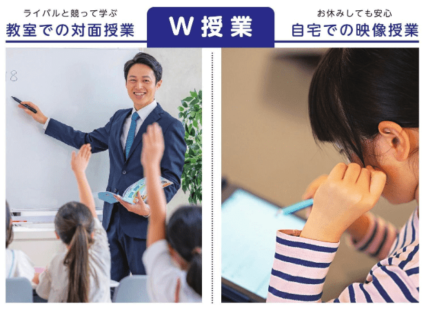 成績アップの秘訣は「対面×映像」のW授業
