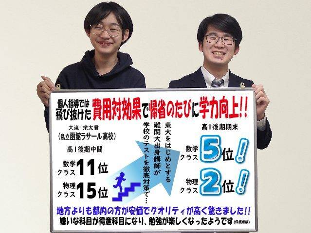 予備校や有名大手塾では決してなし得られない 第一志望校合格率90％強の驚異の合格実績！！