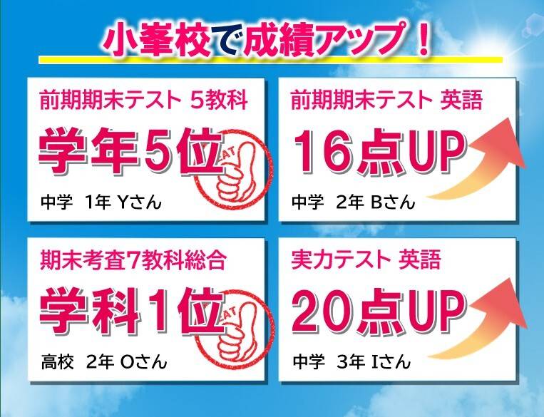 各学校のテスト対策もしっかりサポート！