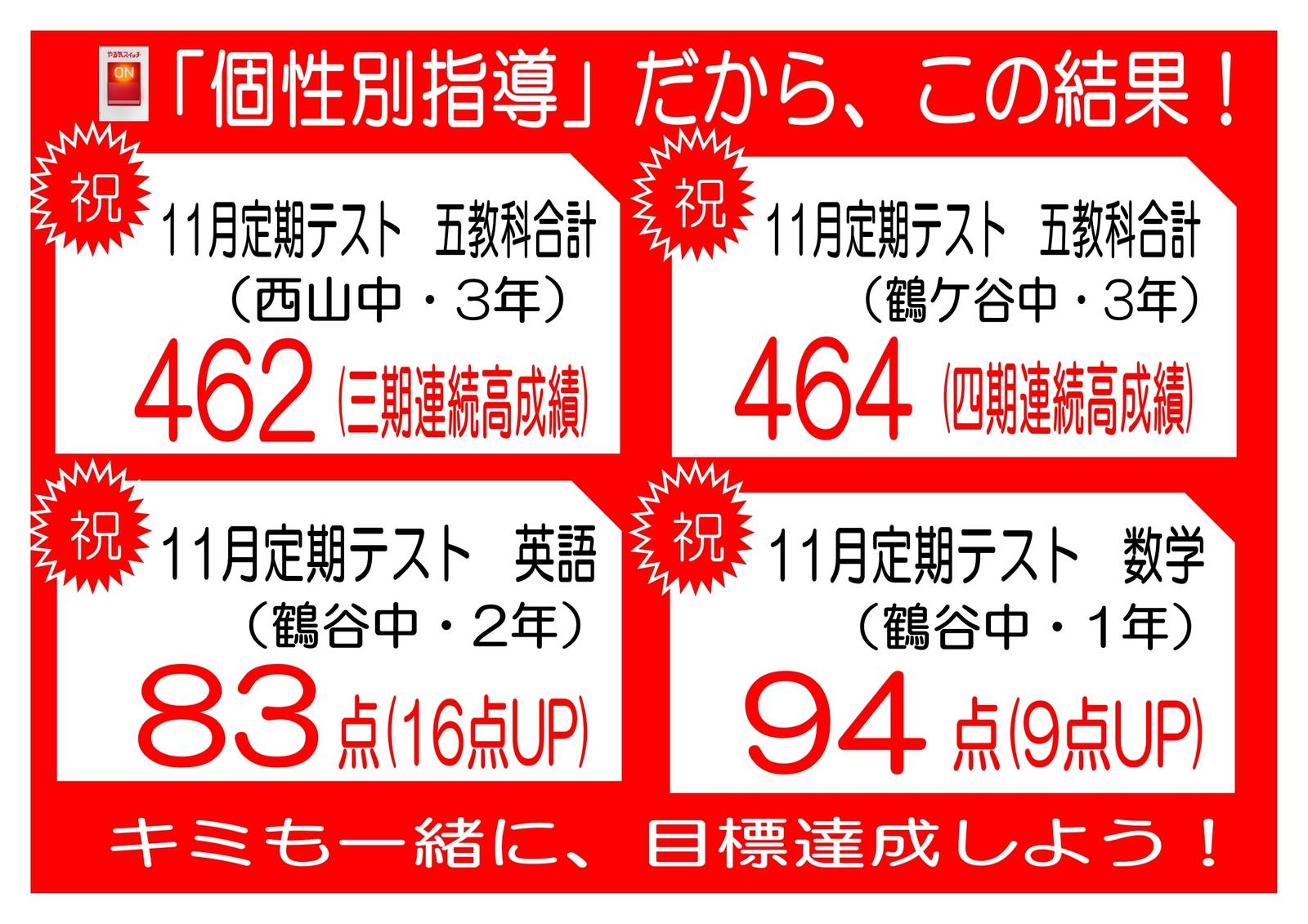 生徒の頑張りを一部ご紹介♪