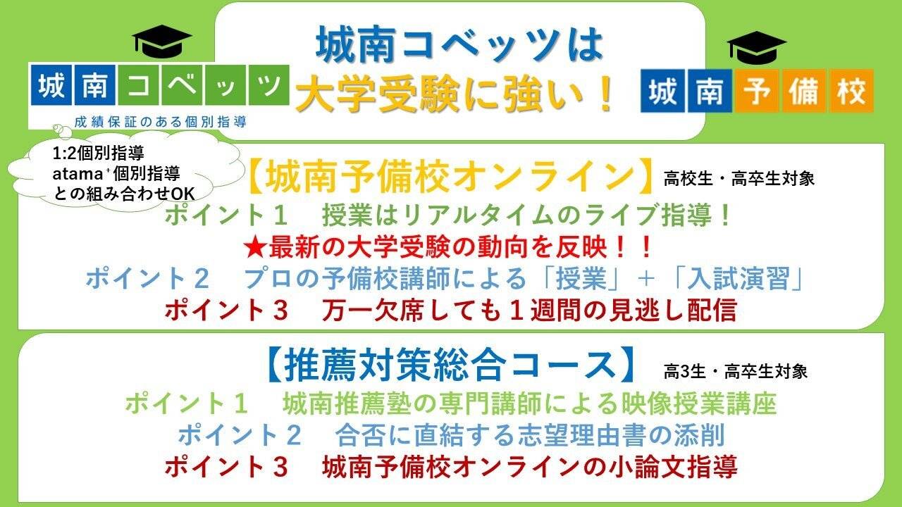 『君の志望大学への合格にグッと近づく』 高1,2,3年生の通常受講・季節講習申込お待ちしています。